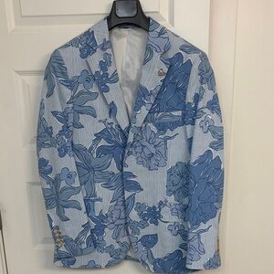 Vineyard Vines Kentucky Derby Floral Blue Men's Blazer